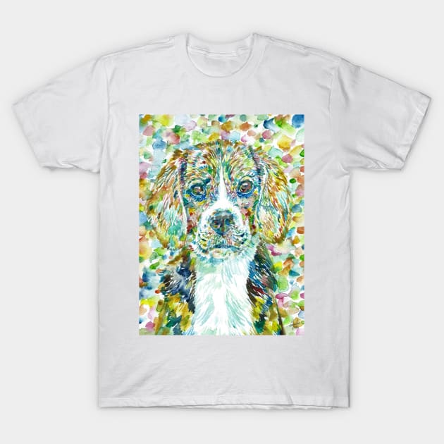 BEAGLE watercolor portrait .1 T-Shirt by lautir